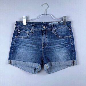 AG Adriano Goldschmied Hailey Ex Boyfriend Roll Up Shorts Womens Size 28R Blue